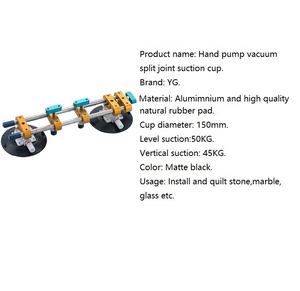 Ventouse industrielle manuelle pour <span class=keywords><strong>carreaux</strong></span> de verre et marbre, ventouse à double coussinet plat pour couture en alliage d'aluminium et caoutchouc pour outil OEM - Product Image 4