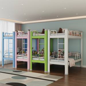 Soins de l'après-midi lits superposés à cadre en fer élevé-bas pour garçons filles maternelle lits de sieste école primaire dortoir usine directe - Product Image 1