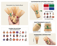 Ensemble d'accessoires pour matcha, boîte personnalisée avec logo, fouet en bambou, ensemble complet de cérémonie du thé matcha de qualité supérieure