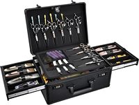 Mallette de barbier avec plateau coulissant pour tondeuses, mallette à outils professionnelle pour barbiers