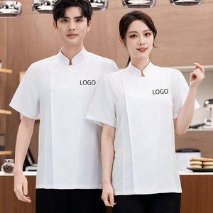 เครื่องแบบพ่อครัวหญิงชุดเครื่องแบบพ่อครัวที่กำหนดเองสำหรับแต่งตัวบริกรร้านอาหารที่ซ่อนกระดุมพอดีผู้ชายผู้หญิง - Product Image 1