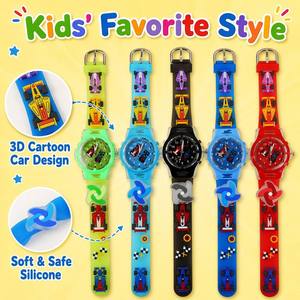 Reloj <span class=keywords><strong>Infantil</strong></span> de Silicona con Diseño de Coche, Moderno y Genial, para Niños Pequeños, 2024 - Product Image 5