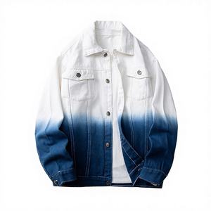 Chaqueta vaquera acolchada estilo urbano vintage para hombre, de botonadura sencilla, lavada, cortavientos, de tejido de punto, con estampado por descarga, ecológica - Product Image 3