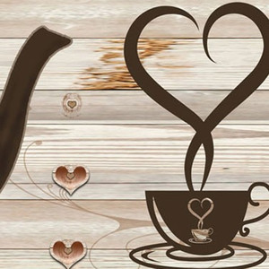 HMS Tea Time Set di targa artistica da cucina con cornice bianca in 4 pezzi - Product Image 4