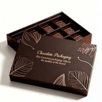 Boîte d'emballage de chocolat de luxe personnalisée avec logo, faible MOQ, en carton brun de qualité alimentaire, pour cadeaux et la Saint-Valentin