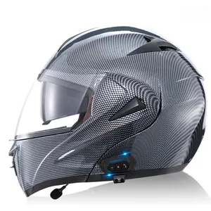 Super Suptember envío rápido casco DOT Flip Up Casque con azul-diente entre ven Motocross Cascos motos Cascos
