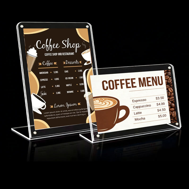 Custom Wholesale A6 Slant L Shape Clear Acrylic Picture Display Frame ...