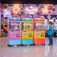 Vitrine d'exposition haut de gamme à un seul niveau avec système de paiement par pièces et jetons pour distributeur automatique de capsules de jouets 24h/24 et 7j/7 pour articles de vente au détail.