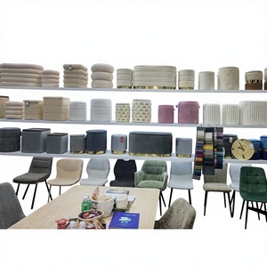 Móveis Modernos para Sala de Estar, Puff de Veludo Dourado com Armazenamento - Product Image 5