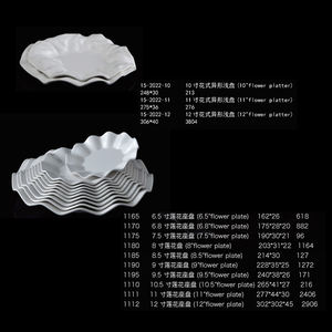 Plato de ensalada en forma de pétalo blanco de <span class=keywords><strong>melamina</strong></span> de estilo occidental, <span class=keywords><strong>vajilla</strong></span> Irregular creativa para fiestas de boda, Material plástico familiar - Product Image 4