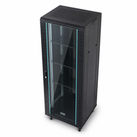 Armoire de serveur 42U, 19 pouces, armoire réseau sur pied, centre de données, 600x800mm, acier SPCC, porte en verre, ventilateurs de refroidissement