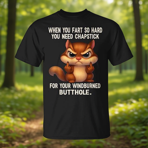 T-shirt Squirrel Fart Chapstick pour adulte, unisexe, à manches courtes, col rond, impression numérique, promotionnel - Product Image 3