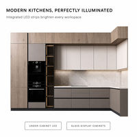 Ensemble de meubles de cuisine modernes sur mesure en bois massif et contreplaqué, rangement mural pour projets complets de maison
