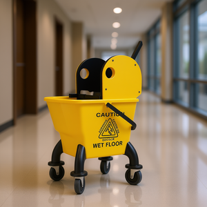 Chariot de nettoyage Eluuf Cfe Mop Bucket, capacité de 200 lb, 4 roues pivotantes, chariot de nettoyage des sols - Product Image 2