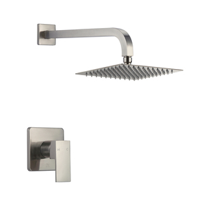 Systèmes <span class=keywords><strong>de</strong></span> robinets <span class=keywords><strong>de</strong></span> douche à poignée unique, Kit <span class=keywords><strong>de</strong></span> garniture <span class=keywords><strong>de</strong></span> douche murale <span class=keywords><strong>de</strong></span> 8 pouces avec pomme <span class=keywords><strong>de</strong></span> douche (Valve <span class=keywords><strong>de</strong></span> douche incluse) - Product Image 2