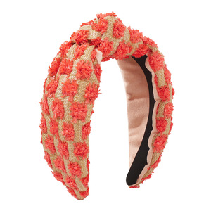 Factory Direct Sale <strong>Hot</strong> <strong>Pink</strong> Knot <strong>Headband</strong> Ready to Ship Pleated Fabric Hairband for Woman - Product Image 5