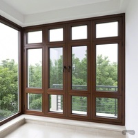 Portes-fenêtres coulissantes à double battant en bois massif, ouverture extérieure, sur mesure, nouveau style chinois, verre trempé