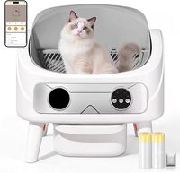 Bac à litière intelligent à nettoyage automatique, design ouvert, pour plusieurs chats et grands chats, bac à litière automatique pour chats