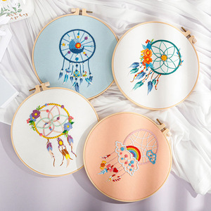 Set di artigianato con motivo stampato di nuovo Design personalizzato Dream Catcher Design kit di Stater ricamati con cerchio - Product Image 2