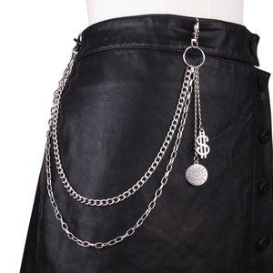 โซ่คาดเอวแฟชั่นพังก์ โลหะผสมสังกะสี วงแหวนคู่ สำหรับใส่ทุกวัน โซ่ตกแต่งโลหะ - Product Image 5