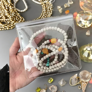 Bolsas de PVC Transparente con Cierre Hermético Antideslustre, Bolsas de Plástico Gruesas Reutilizables para Guardar Pulseras, Cuentas, Rosarios y Joyas - Product Image 2