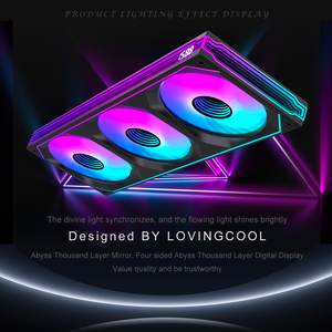 Lovingcool Nuevo Ventilador de Refrigeración Integrado para Computadora de 360 mm, Radiador de PC de Alto Rendimiento con Espejo Infinito de Cuatro Lados, Refrigeración Integrada - Product Image 3