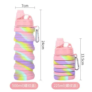Reusable BPA-free Silicone Collapsible Water Bottle Leak-Proof Collapsible Sports Drinking Bottle