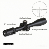 Optique de tir tactique 5-25x50 mm, système de réinitialisation à zéro, lunette durable et légère pour le tir en extérieur