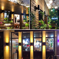 Applique murale LED extérieure en aluminium cylindrique IP65 étanche pour jardin et cour, éclairage décoratif haut/bas
