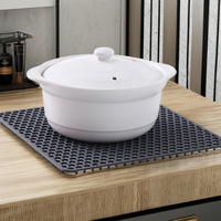 Tapis de protection en silicone pliable écologique, isolant, antidérapant, à motif nid d'abeille, pour évier de cuisine domestique