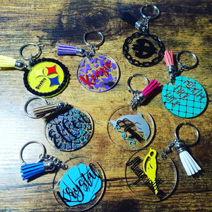 Acrylic Ornament Clear Blanks <strong>Tassels</strong> <strong>Key</strong> Chain Jump Rings <strong>for</strong> Vinyl Crafting DIY Keychain Double Sided Acrylic Charms - Product Image 5