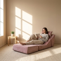 Canapé d'angle modulaire ottoman moderne pour salon, pouf relaxant, fauteuil paresseux, garni d'éponge haute densité, véritable