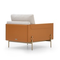 Canapé modulaire en cuir nordique sur mesure pour villa, fauteuil de loisirs, canapé avec coussins en tissu pour salon