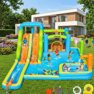 Toboggan aquatique gonflable commercial FBSPORT pour l'été, parc aquatique gonflable, jeu sportif flottant pour adultes, <span class=keywords><strong>mini</strong></span> toboggan gonflable pour <span class=keywords><strong>piscine</strong></span> - Product Image 1