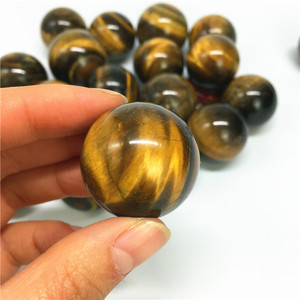 Cristales Curativos en Venta, Piedras Naturales, Esfera de Cristal de Ojo de Tigre Amarillo de 30 mm para Decoración del Hogar - Product Image 4