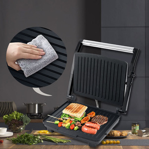 เตาไฟฟ้าสองด้าน สเตนเลสสตีล เคลือบสารกันติด สำหรับย่างสเต็ก ขนมปัง แฮมเบอร์เกอร์ เครื่องย่างเนื้อไร้ควัน บาร์บีคิว - Product Image 2