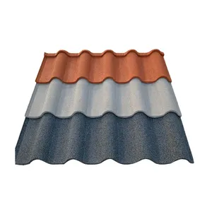 Customized Color Roofing Sheets Milano Stone Coated Metal Roof Tile For Villa