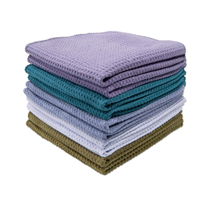 マイクロファイバーワッフル織りキッチンティータオルソフト吸収カスタムロゴ付き - Product Image 1