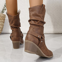 Chaussures plates formelles marron pour femme, nouveau design, bout rond, style professionnel