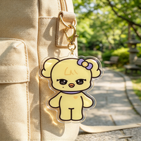 Porte-clés en acrylique holographique arc-en-ciel personnalisé, mignon, étanche, en époxy, mini sac à main, porte-clés en PVC, promotionnel, anime, pour les fans