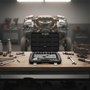 Juego de Herramientas de Reparación de Automóviles de 86 Piezas, Juego de Llaves de Trinquete de 3/8, 1/4 y 1/2 Pulgadas, Cromado, SAE y Métrico - Product Image 2