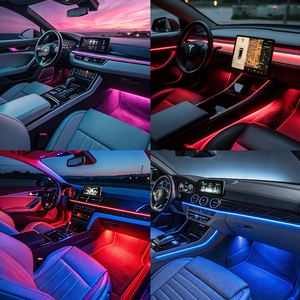 Bộ đèn viền nội thất ô tô điều khiển bằng đèn <span class=keywords><strong>LED</strong></span>, dải đèn nội thất tự động - Product Image 6