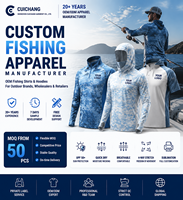 Op maat gemaakte vissershemd UPF 50+ lange mouwen zonbescherming performance shirt OEM sublimatie fabrikant