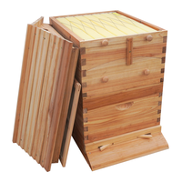 Neues Witbee Waxed Flows Bienenstock-Set, 7 Rahmen, 10 Langstroth, aus chinesischer Tanne, automatisch selbstfließend, mit Bambus-Königinnenabsperrgitter, für die Bienenzucht