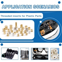 Insert fileté en laiton OEM/ODM Classe 4 M1.4 M2 M3 M5, écrou de sertissage à chaud autobloquant, micro-cannelé usiné CNC, fixation intelligente