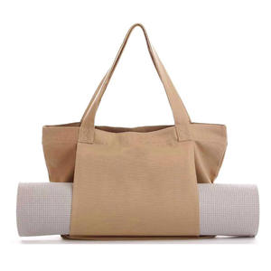 Sac de transport pour tapis de yoga en toile de coton écologique avec impression de logo personnalisé, fermeture éclair, poignées et fonction de sac de courses - Product Image 6