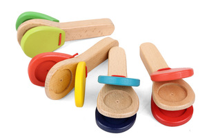 Eersteklas Houten Castanet <span class=keywords><strong>Noise</strong></span> <span class=keywords><strong>Maker</strong></span> Babyspeelgoed Voor Handgeklap Plezier - Product Image 6