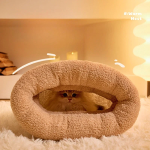 Saco de dormir para gatos, cama semicerrada para dormir para mascotas, para acampar, almohadilla calentadora, saco cómodo para mascotas - Product Image 6