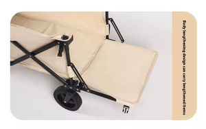 Carrito de Camping Plegable de Cuatro Ruedas, Carro de Transporte Plegable para Exteriores, Negro, para Playa y Viajes - Product Image 2