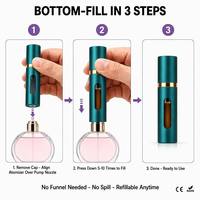 Vente en gros de flacons vaporisateurs de parfum rechargeables en aluminium à remplissage par le bas, 5 ml, 8 ml, 10 ml, pour les voyages
